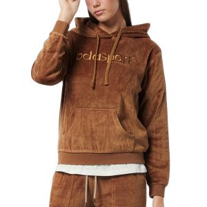 Body Action Velour Women's Hoodie 061222-01-Brown