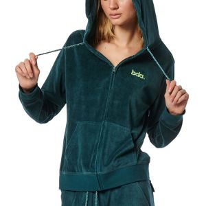 Body Action Velour Women's Jacket 071319-01-TealGreen